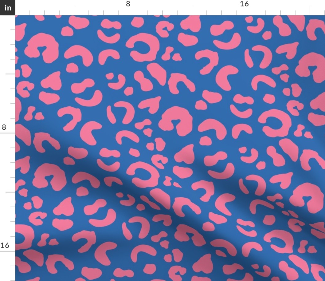 Leopard Spots - Palace Blue / Carnation Pink - Large Scale