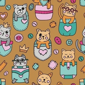 Cute cats in pockets