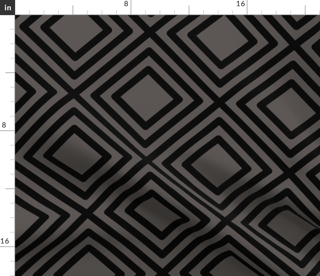 ART DECO NESTED SQUARES - BLACK ON WARM CONCRETE