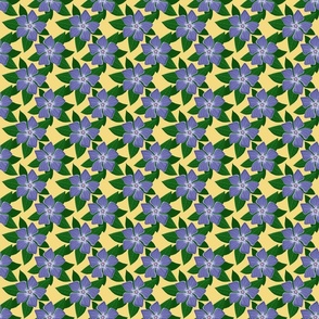 Periwinkle flower 3x3 yellow