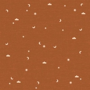 Moon Stars Clouds Mini Micro Hazelnut Brown_Iveta Abolina