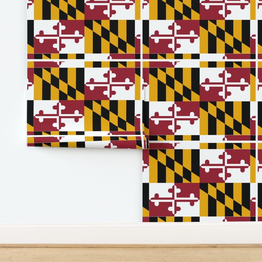 Maryland Flag with Short Border Repeat Pattern