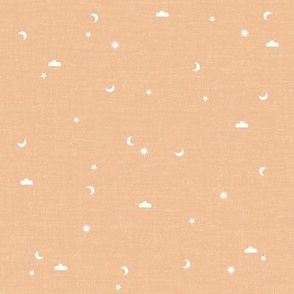 Moon Stars Clouds Mini Micro Peach Glow_Iveta Abolina