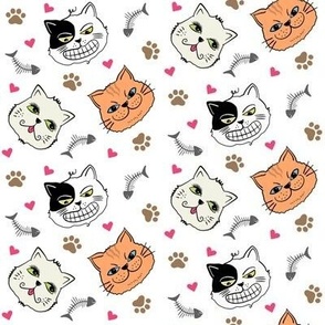 Cartoon Cat Fabric, Wallpaper and Home Decor | Spoonflower