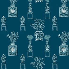 Chinoiserie Living Room 1 - teal