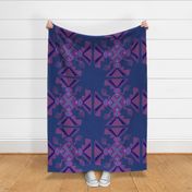 Peruvian Inca Pajaros - Pink Navy Purple - Design 12665380 