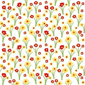 Ditzy Red Yellow flowers