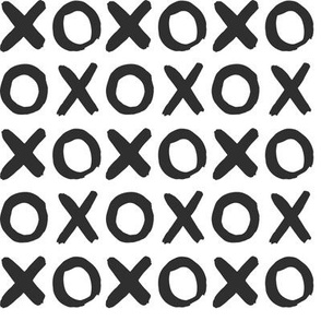 XOXO Hugs and Kisses - Charcoal on White