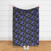 Kitty cat floral in periwinkle and black
