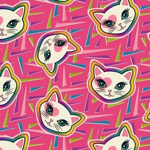 Yelena Rainbow Rave Cats (Pink) -Medium