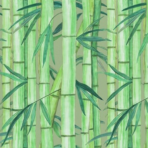 Japanese Bamboo Fabric, Wallpaper and Home Decor | Spoonflower