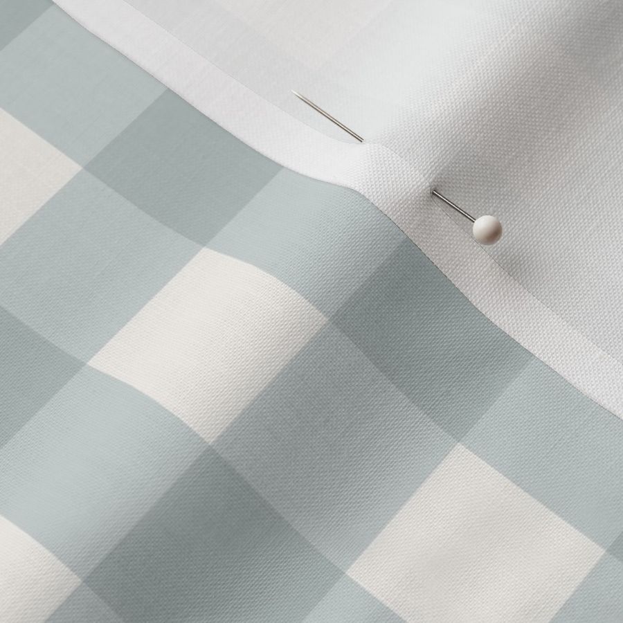 Gingham Blue Gray and White, Medium Scale, Cottage Grandmillennial Farmhouse