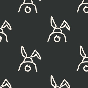 Little Easter Bunnys  in beige on black -xl