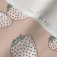 Little boho fruit garden strawberry illustration neutral vintage baby nursery design blush beige