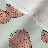 Little boho fruit garden strawberry illustration neutral vintage baby nursery design vintage red blush on mist green 