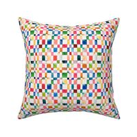 Modern geometric check Watercolor Cheerful Rainbow Micro