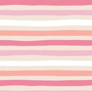 Little stripes irregular freehand strokes baby bursery boho basic design vintage summer palette blush pink peach on cream blush 