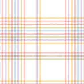 Little tartan grid design old style handkerchief stripes and strokes in easter spring palette pink yellow green blue