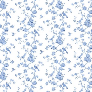 Betsy chinoiserie trees, blue and white, small scale