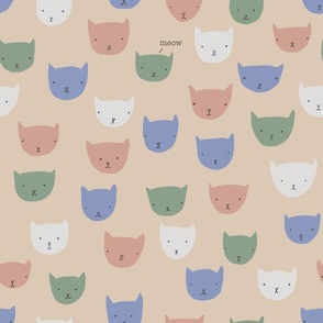 (medium) Sprinkle cats - cute cats on a pink background