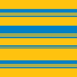 The Blue the Yellow and the White: Bold Stripes No 2 - Horizontal - Blue and Yellow