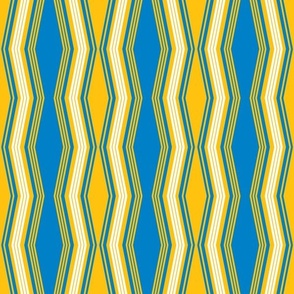 The Blue the Yellow and the White: Zig-Zag Stripes