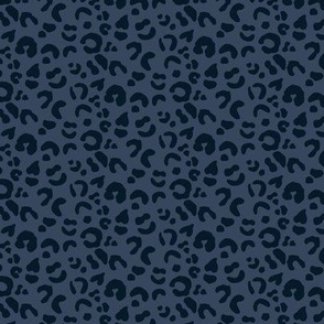Leopard Spots - Navy Blue / Denim Blue - Small Scale