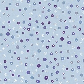 Random blue and violet circles and dots