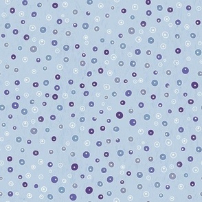 Random blue and violet circles and dots
