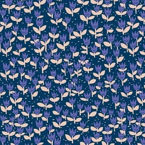 small - scandi tulips - navy with very peri/pink