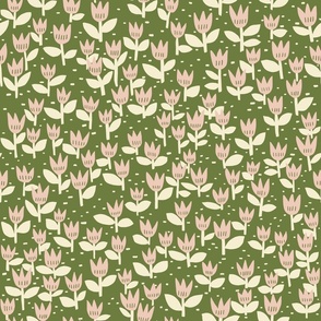 Small - scandi tulips - green