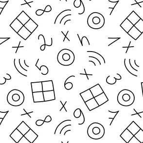 Pattern with numbers and abstract elements