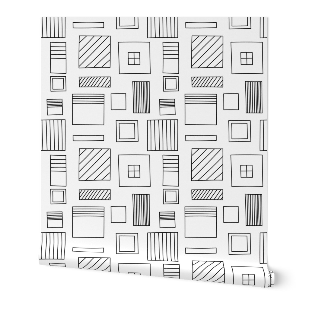 Hand drawn seamless rectangle pattern