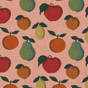Botanical Fruit Illustration - Pink