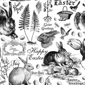 Black And White Easter Spring Pattern