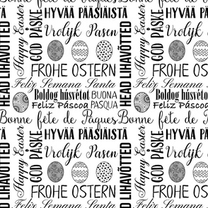 Foreign Language Easter Greetings Typographic Design