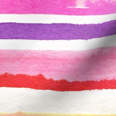 Summer Rainbow stripes watercolor Multicolored Large jumbo