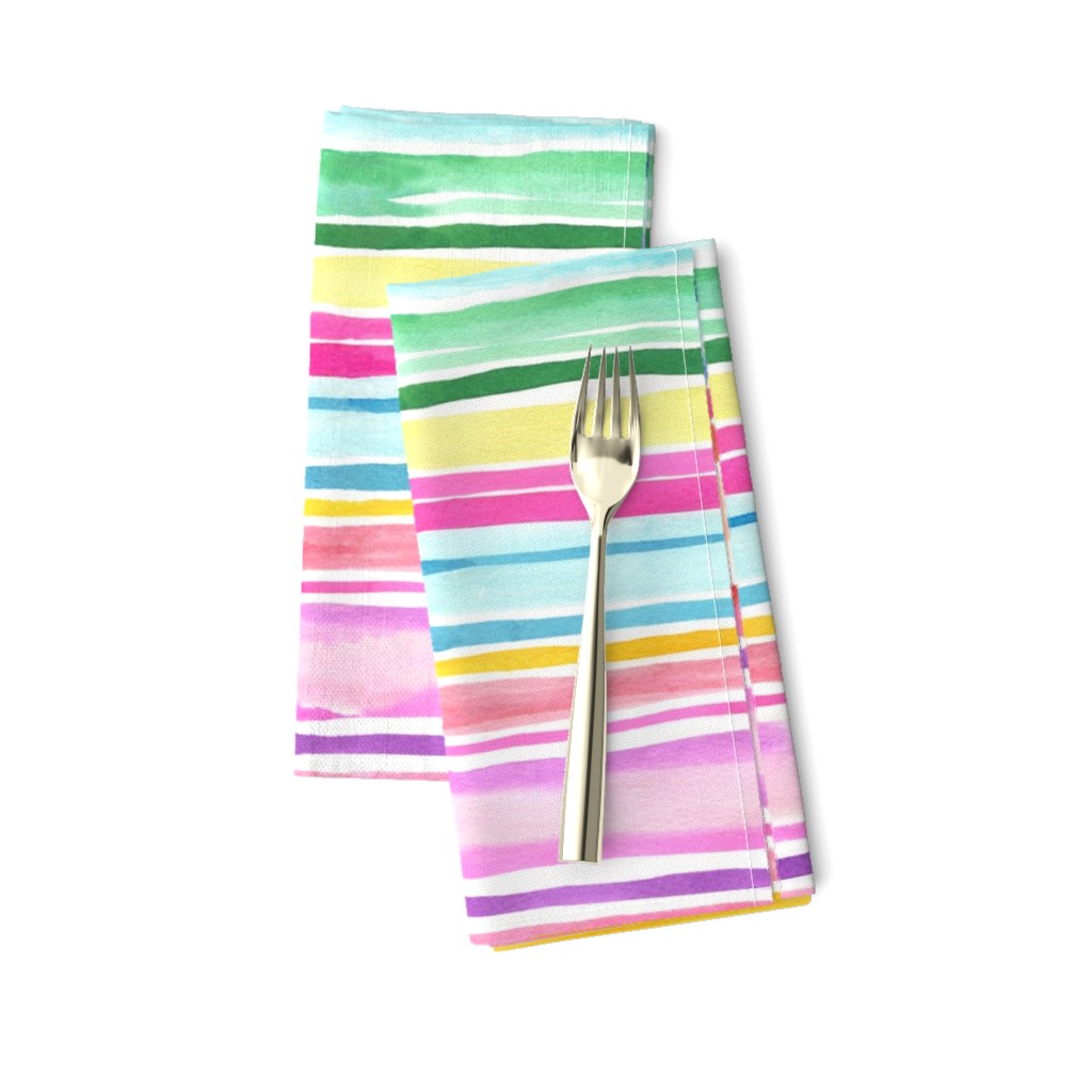 Summer Colorful modern stripes watercolor Small 