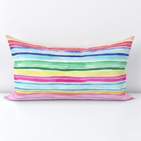 Summer Colorful modern stripes watercolor Small 