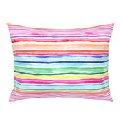 Summer Colorful modern stripes watercolor Small 