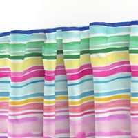 Summer Colorful modern stripes watercolor Small 