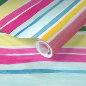 Summer Colorful modern stripes watercolor Small 