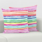 Summer Colorful modern stripes watercolor Small 
