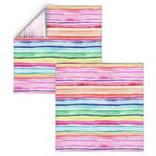 Summer Colorful modern stripes watercolor Small 