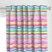 Summer Colorful modern stripes watercolor Small 