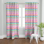 Summer Colorful modern stripes watercolor Small 