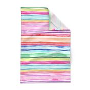 Summer Colorful modern stripes watercolor Small 