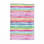 Summer Colorful modern stripes watercolor Small 