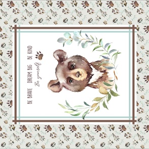 54” x 36” MINKY Woodland Bear Blanket Panel, MINKY size panel, Woodland Animal Bedding, FABRIC REQUIRED IS 54” or WIDER