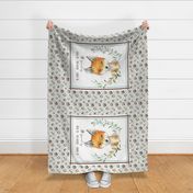 54” x 36” MINKY Woodland Fox Blanket Panel, MINKY size panel, Woodland Animal Tracks Bedding, FABRIC REQUIRED IS 54” or WIDER